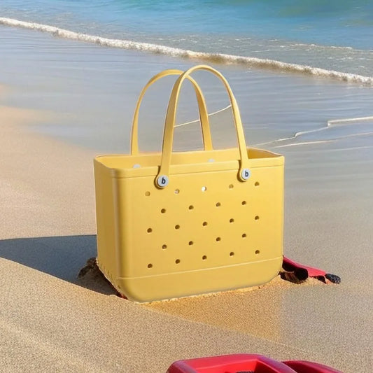 Fashion Beach Bogg Bag - Waterproof Rubber Tote with Large Capacity