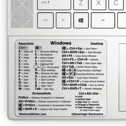 Windows Computer Reference Keyboard Shortcut Sticker