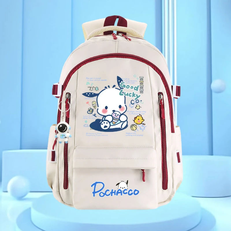 Sanrio Cartoon Pochacco Series Boy and Girl Kawaii Backpack, Large Capacity Children's Casual Backpack, Birthday Gift