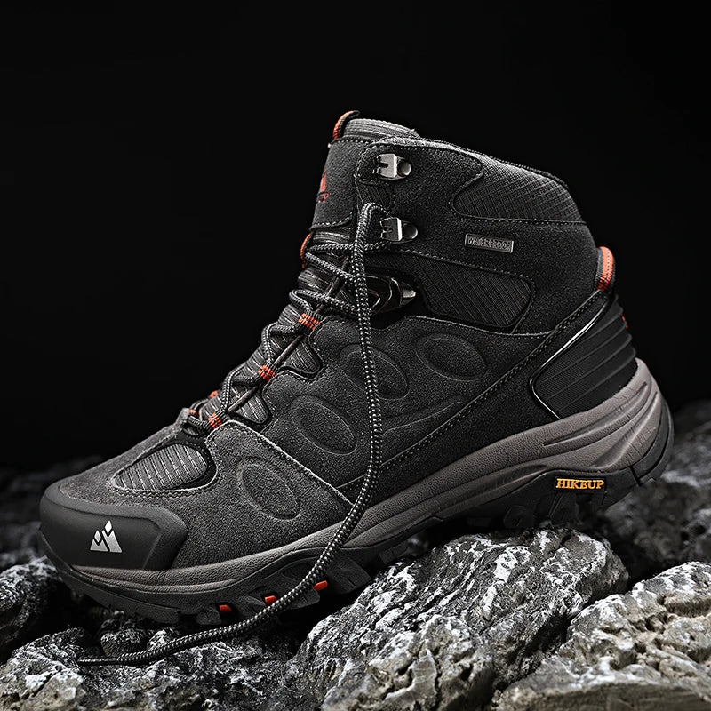 HIKEUP High-Top Men's Waterproof Outdoor Hiking Shoes