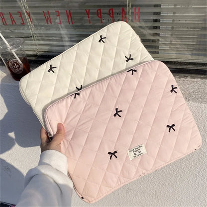 Cute Bow Embroidery Computer Bag & Tablet Sleeve Case