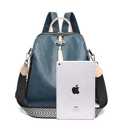 Women's Soft Leather Fashion Backpack - High-Quality Travel & School Bag