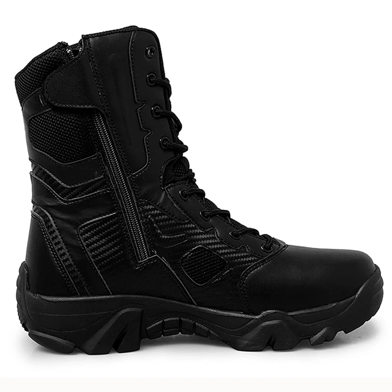 Hot Sale Men’s Tactical Boots Autumn Lightweight Plus Size Side-zip Mesh US Combat Boots Outdoor Durable Hiking Desert Work Boot