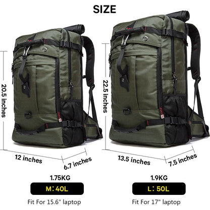 KAKA 50L Waterproof Travel Backpack Men Women Multifunction 17.3 Laptop Backpacks Male outdoor Luggage Bag mochilas Best quality