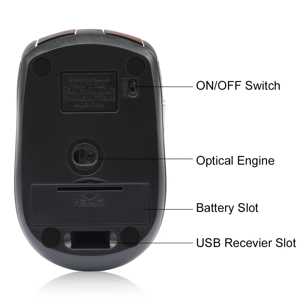 2.4G Wireless Mouse Bluetooth Mouse Ergonomic 800/1200/1600DPI