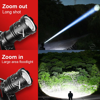 Super Bright 800W High Power Headlamp Ultra powerful led headlamp Rechargeable Head Flashlight Fishing Headlight 18650 Head Lamp