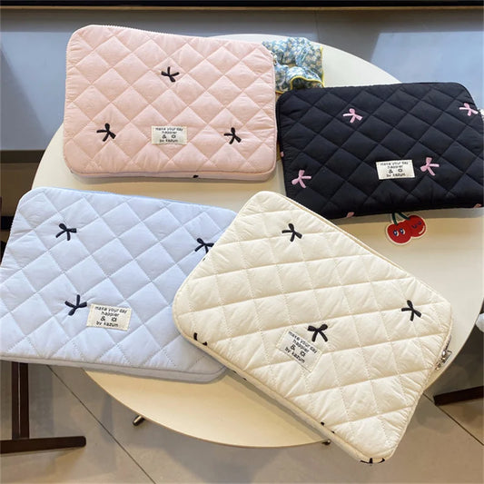 Cute Bow Embroidery Computer Bag & Tablet Sleeve Case